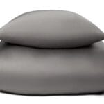 Bambus baby sengetøj - 70x100 cm - 100% Naturligt bambus - Nature By Borg gråt satinvævet baby dynebetræk