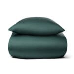 Bambus junior sengetøj - 100x140 cm - 100% Naturligt bambus - Nature By Borg - Grønt satinvævet junior dynebetræk