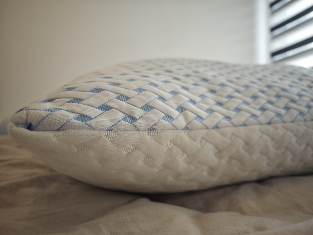 Close up af NapPillow hvor man kan se fastholdelse af komfort efter 90 dages test
