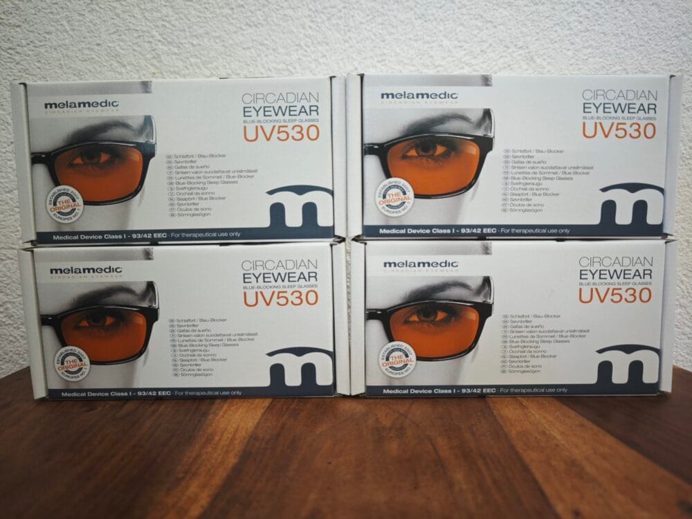 MelaMedic søvnbriller i kasser